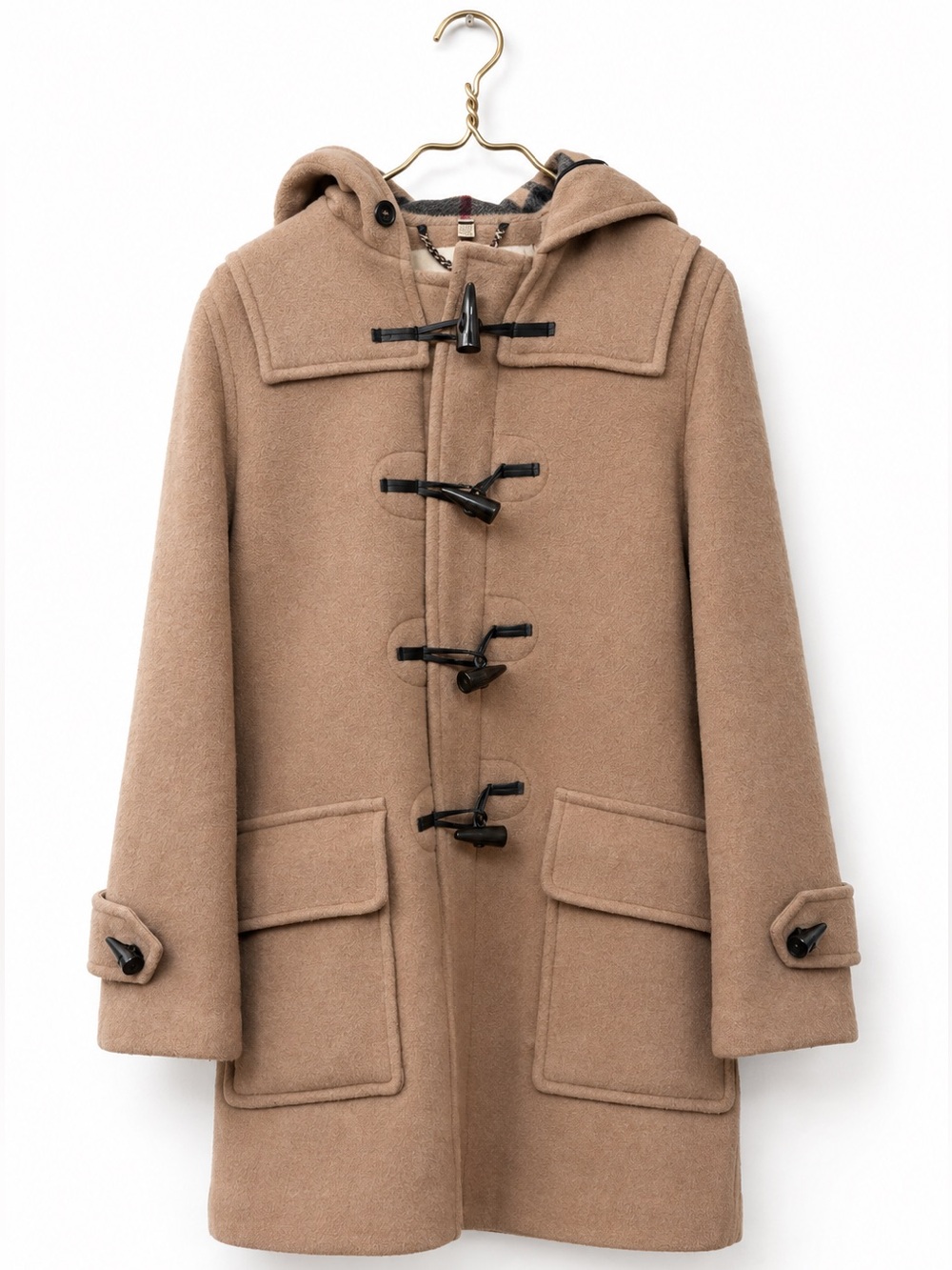 ✨ Burberry Wool Hooded Duffle Coat with Toggle Closures ✨